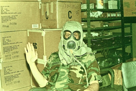 Me in the NBC room at the old Reserve Center on Mason & Oneida. The 432nd moved to a new facility on Holmgren Way in July, 1998.