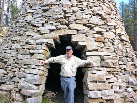 The Hat of Many Bloodstains in the entrance to the charcoal kiln.