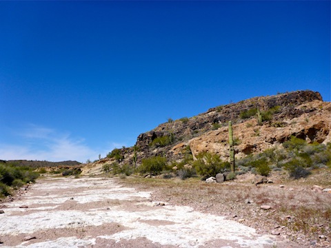 Looking from Indian Spring, northwest, to the petroglyph hill.