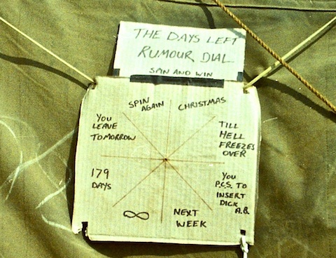 Every tent at Insert Dick AFB had a sign on it.