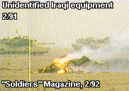 Unidentified burning Iraqi equipment.