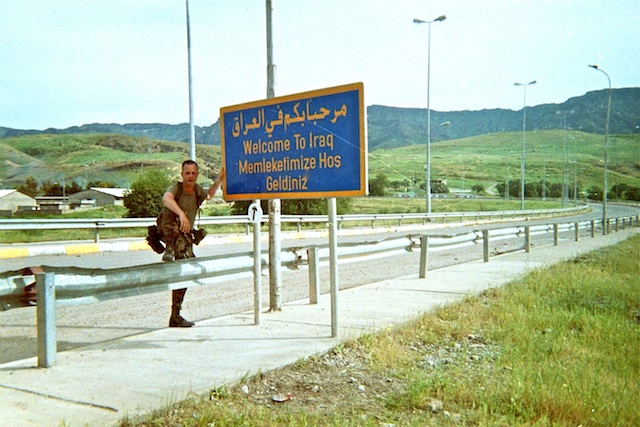 McMurry at the Silopi-Zakho border crossing during a beer run.