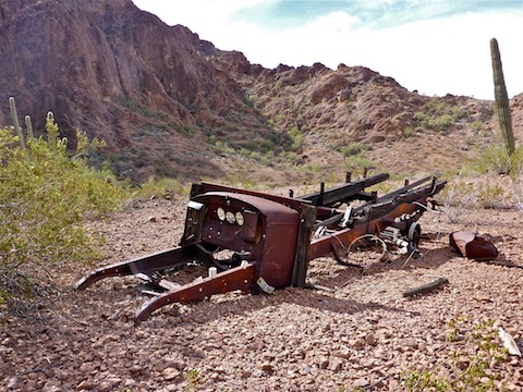 Old truck outside Hidden Valley Tanks.