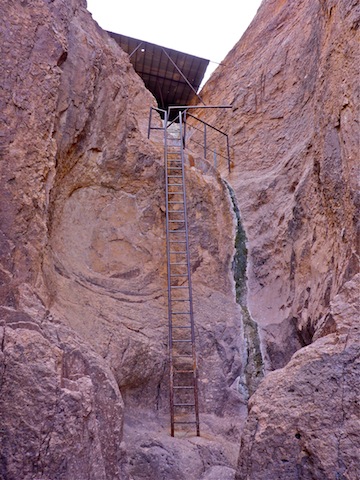 The ladder to Hidden Valley Tanks.