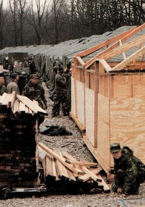 Air Force construction troops rush to complete upgrades to the living areas at Uzla Air Base.