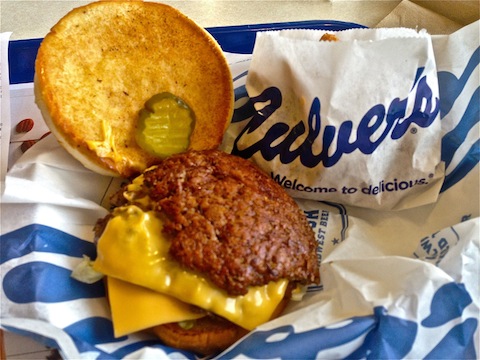 Culver's has several restaurants in Phoenix, to cater to all the migrant Cheeseheads, but we still ate at the Culver's in Beaver Dam. Double Butter Burger, cheese curds, and Brownie Thunder Custard for me. That is what I call hiking food!