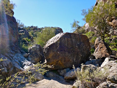 One of many large rocks in "Boulder" Canyon.