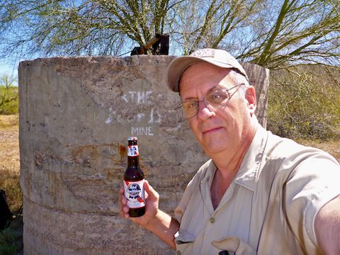 Enjoying a refreshing Pabst Blue Ribbon at Webb Well. My first ever beer, when I was six, back in Wisconsin, was a PBR.