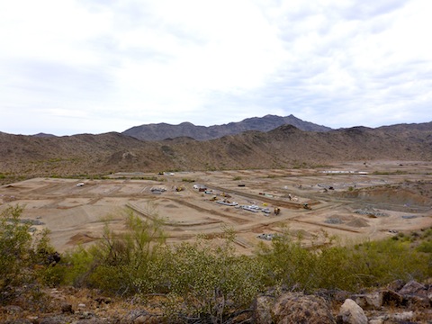 Looking from Main Ridge South, across the new development, towards Maricopa Peak.