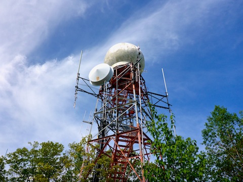 Commo tower on the summit of Soapstone Mountain.