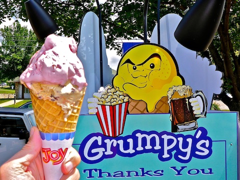 Grumpy's Ice Cream is in Egg Harbor, right next to Casey's BBQ, where we had lunch.