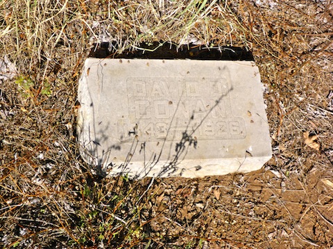 Davey Gowan's head stone. His birth year is incorrect: He was actually born in 1840.