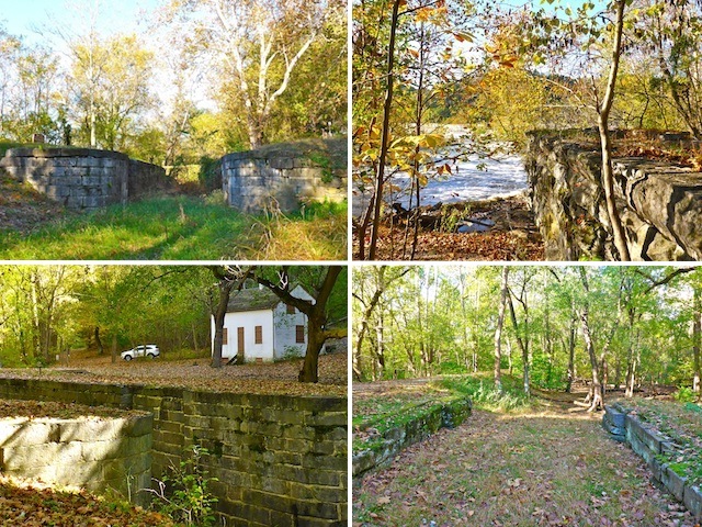 Clockwise from upper left: Lock 34, Dam 3, Lock 36 and Lock 37.