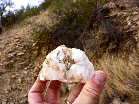 Interesting rock outside the Weepah Mine.