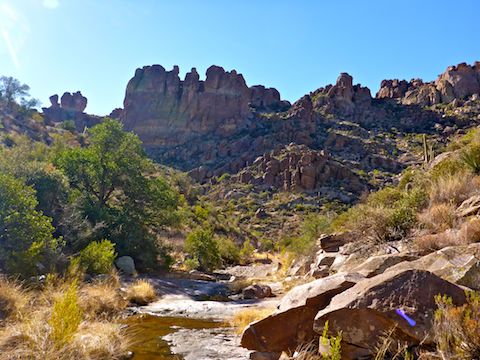 The slick rock area in Barks Canyon where I failed to find the Peralta Rock.