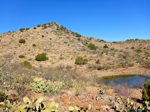 False summit, as seen from the surprise mine. I thought about descending that way, but decided it was too rocky.