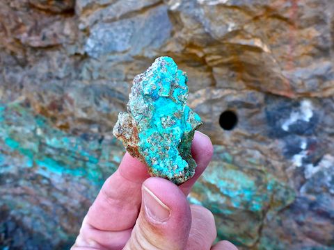 Chrysacolla found at the test drilling site.