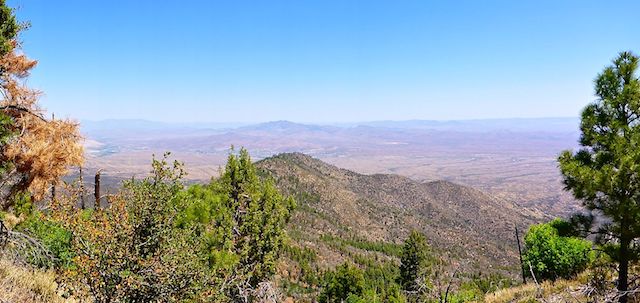 Summit view, looking north towards Globe and the Apache Peaks.