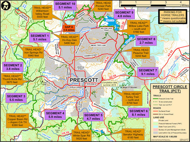 Prescott Circle Trail Map