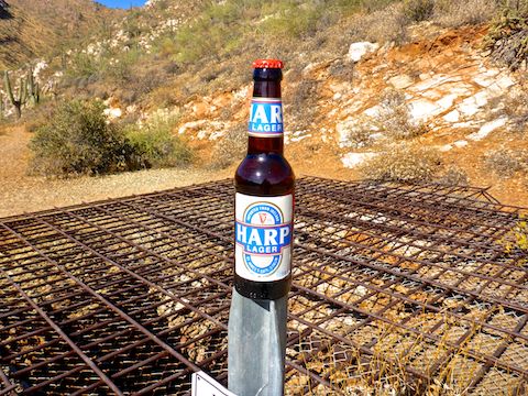 A refreshing hiking beer, atop the Dixie Mine shaft.