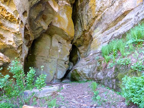The East Clear Creek cave's entrance.