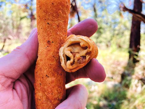 Today's hiking food was a Korean BBQ beef taquito from the Sunnyslope QuikTrip.
