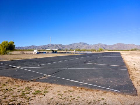 RC plane airport with ~500 ft. runway, about 200 yds. west of the Maricopa Trail.