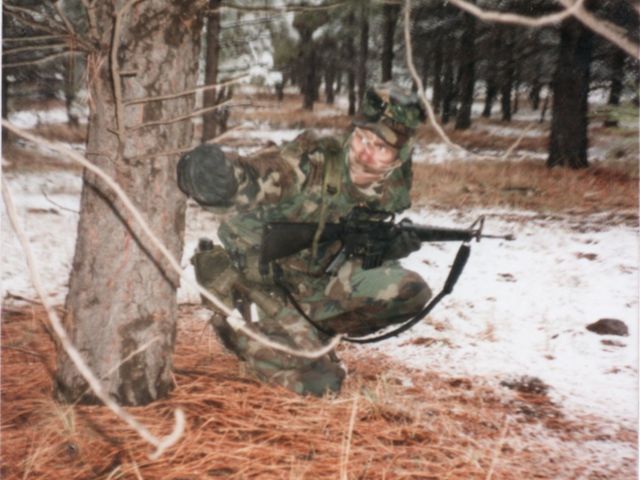ROTC patrol in ideal "training weather" near Garland Prairie.