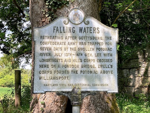 This older Falling Waters sign is just a few feet away.