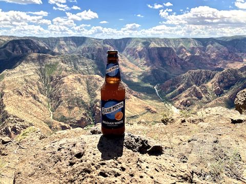 Enjoying a biking beer above Sycamore Canyon.