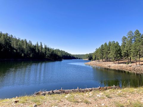 Looking south, from the Knoll Lake dam.