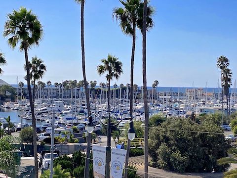 Redondo Beach Marina from our room in the Sonesta Hotel. Front desk, bar & grill, housekeeping, and valet couldn't have been better. And it was a short walk to the pier!