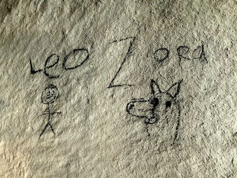 Graffiti near the entrance of the slot cave.