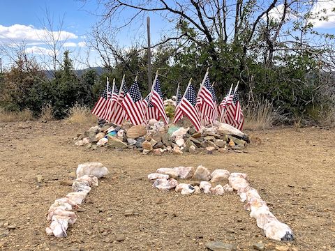 Granite Mountain Hotshots memorial on Hill 5935. I thought I had a challenge coin I could leave, but I guess it fell out of my wallet.