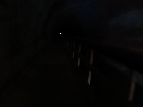 Dark as it was, Paw Paw Tunnel got darker. Pitch black. Especially northbound. No flashlight, so I dragged my fingers along the wall & railing for guidance.