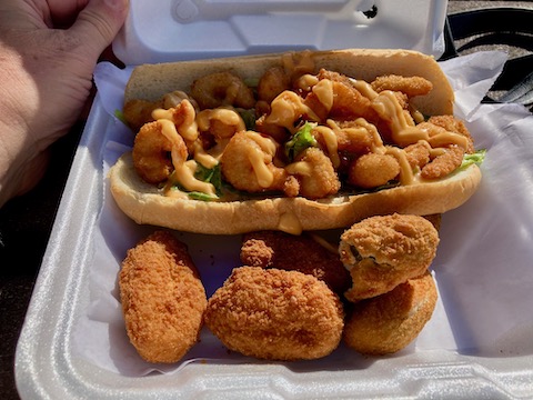 Afterwards, my wife & I ate lunch at Cheryl's Snack Shack, open Friday-Sunday, at the intersection of WV-9 and WV-29, just south of Paw Paw. My Shrimp Po Boy and jalapeno poppers were delicious!