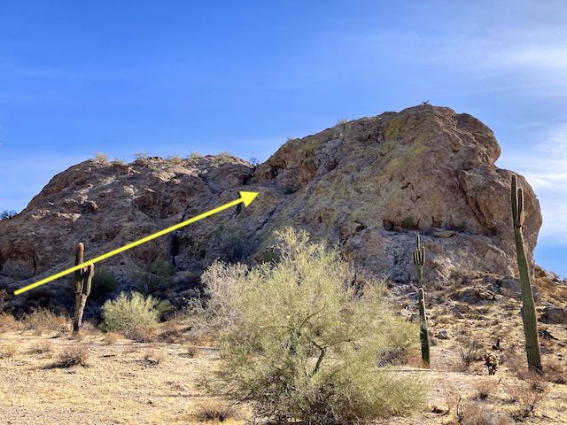 I also spotted a possible route up Elephant Rock's west face. Any other approach would require climbing gear. Hard to imagine this could be virgin rock climbing territory, but I could not find any routes online.