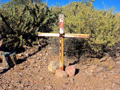 Part of the Robert Vert memorial, in an area known as “The Rolls”, between Saguaro Lake and Four Peaks.