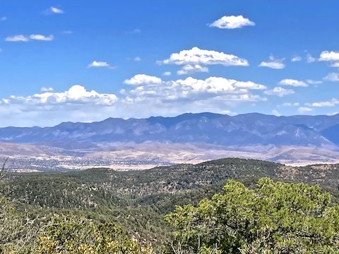 Looking northeast into New Mexico, across Cactus Flat and Rain Creek Mesa, towards the Mogollon Mountains. (Not to be confused with the Mogollon Rim.)