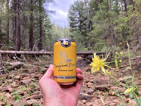 Enjoying a hiking beer during my break in Sandstone Canyon.