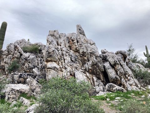 Cave Creek Regional Park (CCRP): A must stop photo op, this quartz outropping is visible from the Flat Rock Trail - Quartz Trail intersection.