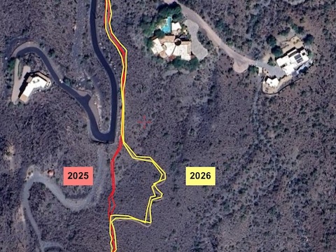 150 yds. of the Black Mountain trail has been realigned since I last hiked it.