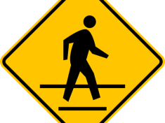 Yellow Cross Walk Sign