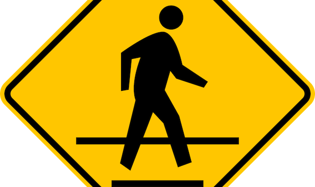 Yellow Cross Walk Sign