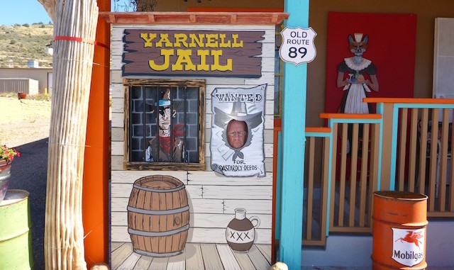 Me behind bars in the Yarnell jail.