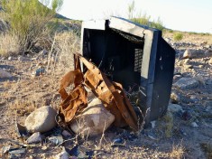 Shot up TV near FCI Phoenix: Someone did not want their MTV.