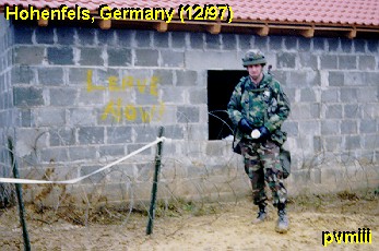 Leave Now! CPT McMurry in a mock Bosnian village
