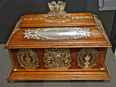 Ornate box presented with the Freedom of the City of Perth to Field Marshall Viscount Wolseley in 1896.