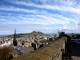 Looking from the castle walls, east past St. Giles Cathedral to Arthur's Seat.