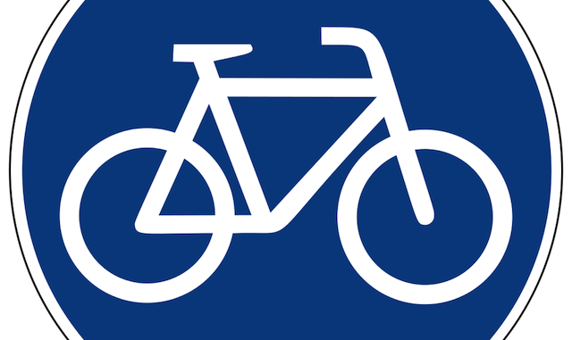 Blue Bike Sign